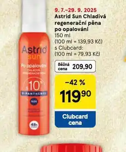 Tesco Astrid sun chladivá regenerační pěna po opalování nabídka