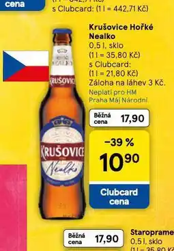 Tesco Krušovice královské hořké nealko nabídka
