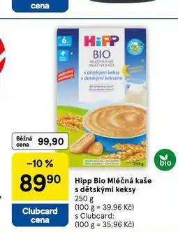 Tesco Hipp bio mléčná kaše s dětskými keksy nabídka