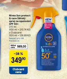 Tesco Nivea sun sprej na opalování nabídka