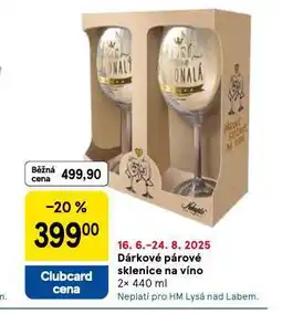 Tesco Dárkové párové sklenice na víno nabídka