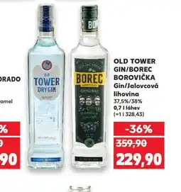 Kaufland Old tower gin / borec borovička nabídka