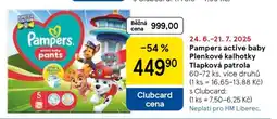 Tesco Pampers active baby Plenkové kalhotky Tlapková patrola nabídka