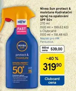 Tesco Nivea Sun protect & moisture Hydratační sprej na opalování SPF 50+ nabídka