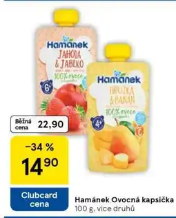 Tesco Hamánek ovocná kapsička nabídka