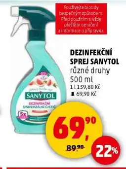 Penny Market DEZINFEKČNÍ SPREJ SANYTOL nabídka