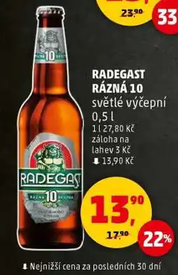 Penny Market RADEGAST RÁZNÁ 10 světlé výčepní nabídka