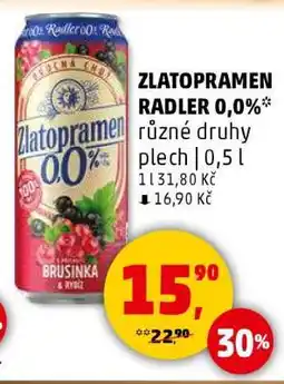 Penny Market Zlatopramen Radler 0,0% nabídka