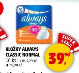 Penny Market Vložky Always Classic Normal nabídka