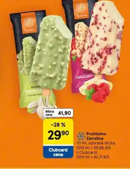 Tesco Fruitisimo zmrzlina nabídka