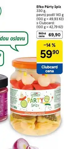 Tesco Efko párty špíz nabídka