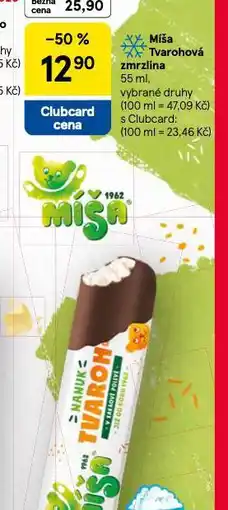 Tesco Míša tvarohová zmrzlina nabídka