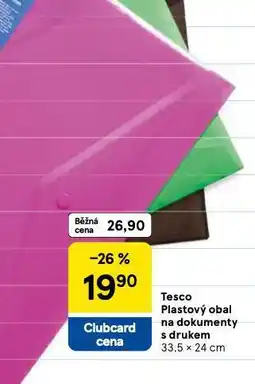 Tesco Tesco plastový obal na dokumenty s drukem nabídka