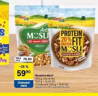 Tesco Bonavita müsli nabídka