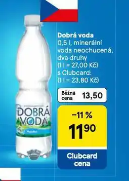 Tesco Dobrá voda neochucená nabídka