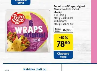 Tesco Poco loco original placky nabídka