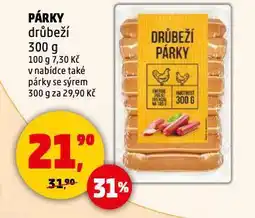 Penny Market Párky drůbeží nabídka