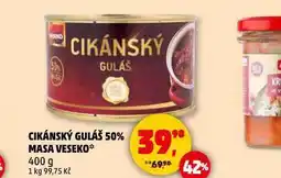 Penny Market Cikánský guláš 50% masa veseka nabídka