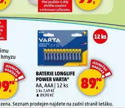 Penny Market Baterie longlife power varta nabídka