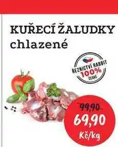 RABBIT řeznictví KUŘECÍ ŽALUDKY chlazené 1kg nabídka