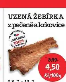 RABBIT řeznictví UZENÁ ŽEBÍRKA zpečeně a krkovice 100g nabídka