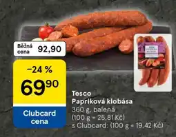 Tesco Tesco Papriková klobása nabídka
