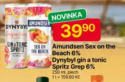 Hruška Amundsen Sex on the Beach 6% Dynybyl gin a tonic Spritz Grep 6% nabídka