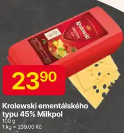 Hruška Krolewski ementálského typu 45% Milkpol nabídka
