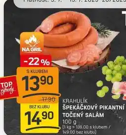 Flop ŠPEKÁČKOVÝ PIKANTNÍ TOČENÝ SALÁM 100g nabídka