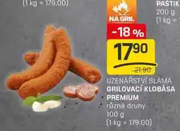 Flop GRILOVACÍ KLOBÁSA PREMIUM různé druhy 100g nabídka