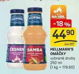 Flop HELLMANN'S OMÁČKY vybrané druhy 250 ml nabídka