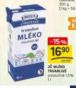 Flop JČ MLÉKO TRVANLIVÉ polotučné 1,5% 1l nabídka