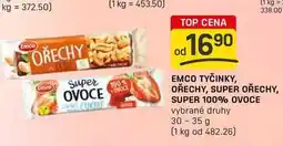 Flop EMCO TYČINKY, OŘECHY, SUPER OŘECHY, SUPER 100% OVOCE 30-35 g nabídka