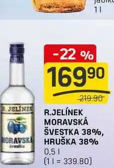 Flop R.JELÍNEK MORAVSKÁ ŠVESTKA 38% 0,5l nabídka