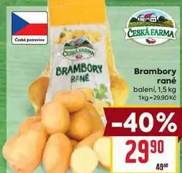 Billa Brambory rané balení, 1,5 kg nabídka