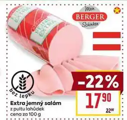 Billa Extra jemný salám z pultu lahůdek cena za 100 g nabídka