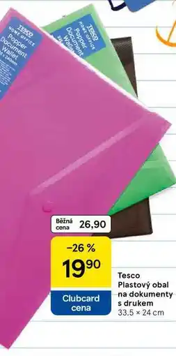 Tesco Tesco Plastový obal na dokumenty s drukem, 33.5 x 24 cm nabídka