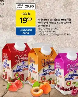 Tesco Mlékárna Valašské Meziříčí Kefírové mléko nízkotučné ochucené, 450 g nabídka