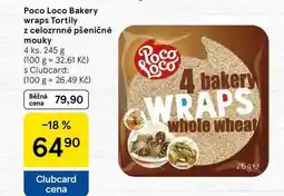 Tesco Poco Loco Bakery wraps Tortily z celozrnné pšeničné mouky, 4 ks, 245 g nabídka