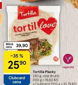 Tesco Tortilla Placky, 240 g, více druhů nabídka