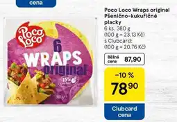 Tesco Poco Loco Wraps original Pšenično-kukuřičné placky, 6 ks, 380 g nabídka