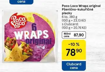 Tesco Poco Loco Wraps original Pšenično-kukuřičné placky, 6 ks, 380 g nabídka
