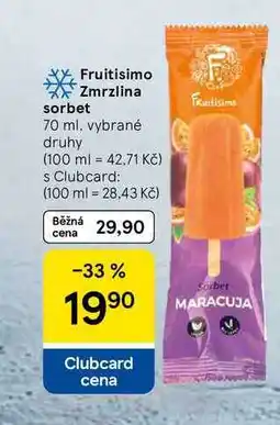 Tesco Fruitisimo Zmrzlina sorbet, 70 ml, vybrané druhy nabídka