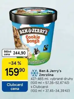 Tesco Ben & Jerry's Zmrzlina, 427-465 ml, vybrané druhy nabídka