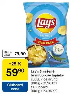 Tesco Lay's Smažené bramborové lupínky, 250 g, více druhů nabídka