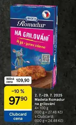Tesco Madeta Romadur na grilování, 4× 100 g nabídka
