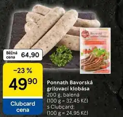 Tesco Ponnath Bavorská grilovací klobása, 200 g nabídka