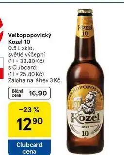 Tesco Velkopopovický Kozel 10, 0,5 l, sklo nabídka