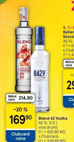 Tesco Blend 42 Vodka 42 %, 0.5 l nabídka