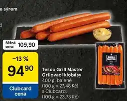 Tesco Tesco Grill Master Grilovací klobásy, 400 g, balené nabídka